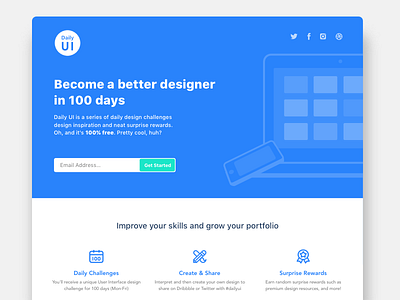 #100-Redesign Daily UI Landing Page