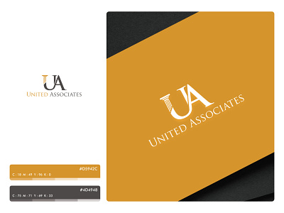 United Associates brand brand identity branding logo logo design pillar pillar logo real estate logo