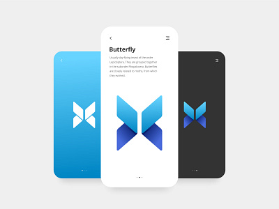 X - Butterfly Logo blue brand brand identity branding butterfly company cool interface design letter letter x logo logo design ui