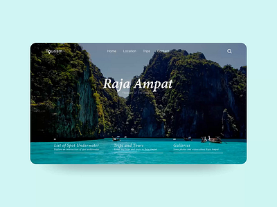 #Exploration - Tourism Raja Ampat Web Animation animation interface nature professional raja ampat sea ui uiux ux webdesign website animation website design