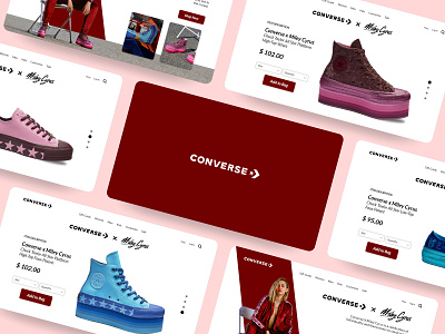 #Exploration - Landing Page for Converse x Miley Cyrus converse interface miley cyrus professional shoes ui uiux ux webdesign website design