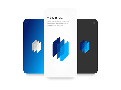 Triple Blocks Logo blue brand branding cool interface interface design logo logo design ui vector