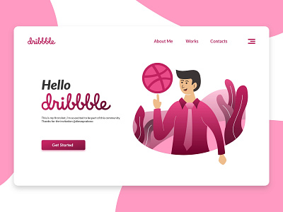 Hello Dribbble! design flat illustration minimal ui user experience user interface ux website