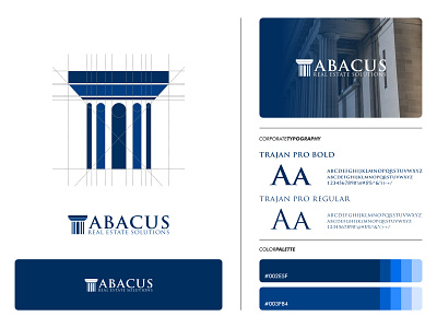 ABACUS Real Estate Solutions brand brand identity branding logo logo design pillar real estate logo realestate