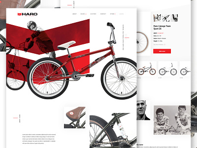 Haro Concept bike biking design e commerce landing minimal product web website