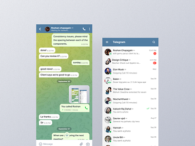 Telegram Revision exploration || Messaging app design chat chat app facebook facebook app facebook lite messaging messaging app mobile mobile ui telegram telegram app ui