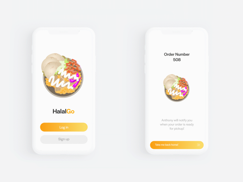 Animated Concept for Halal Food Ordering App
