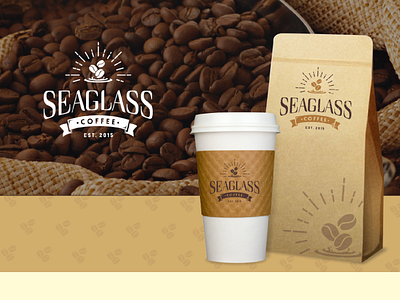 Seaglass Coffee Logo branding classic coffee coffee beans design logo vintage