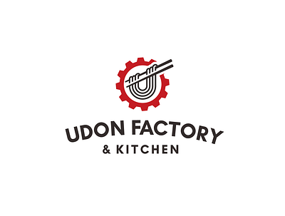 Udon Factory Logo branding design factory kitchen logo modern noodle restaurant simple udon