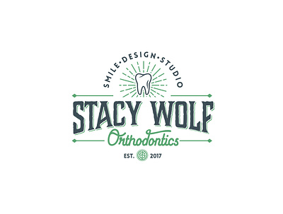 Stacy Wolf Orthodontics Logo dentist design graphic illustration logo modern orthodontics orthodontist simple teeth vintage