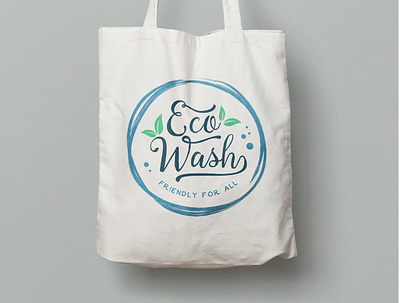 Eco Wash Logo branding design detergent eco illustration logo simple vintage wash