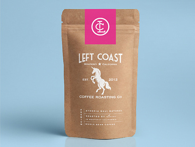 Left Coast Coffee Logo branding coffee design food graphic horse illustration logo modern simple vintage