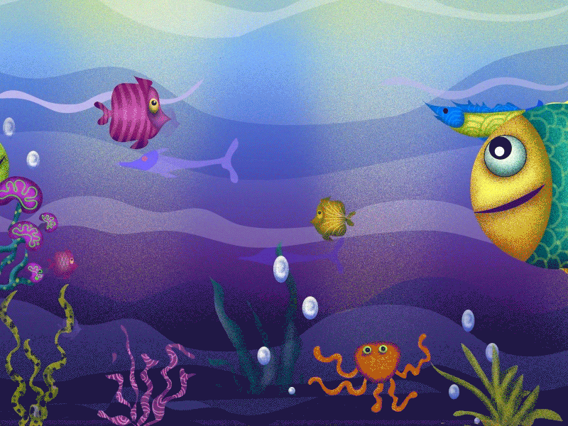 Aquarium illustration and montion