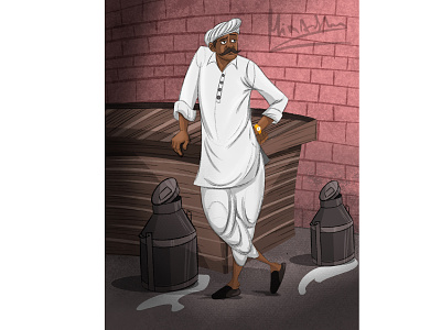 indian milkman.........! 2d animate animation animations art artist artwork character animation characterdesign characters classic delhi design design art designer drawing india indian painting work