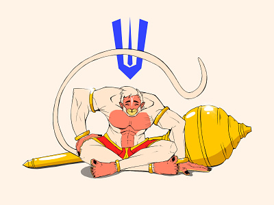 Hanuman Ji (Character Design) 2d animation art artist artwork character characterdesign color colors design hanuman illustration illustrator india indian