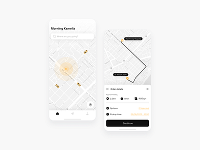 Chayka Taxi App adobexd app design figma minimal mobile ui