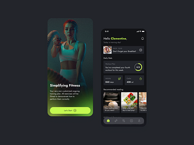 Personal Fitness Instructor App adobexd app design figma minimal mobile ui