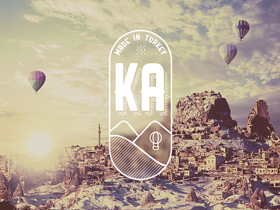Made In Kapadokya, Turkey air balloon blur hot icon madein pattern shape stroke turkey typography ıllustration