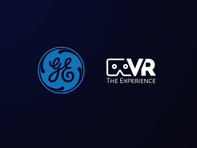 GE Healthcare - VR: The Experience Logo dark design flat ge health healthcare logo reality virtual vr white