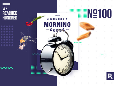 MMG No: 100 alarm clock icon logo minimal monday morning number poster text type typography
