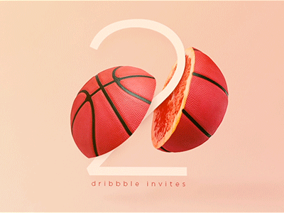 2 Invites For Dribbble! animation ball dribbble gif gradient invite two typography