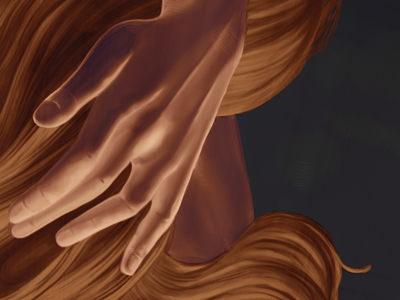 Hand & Hair digital illustration painting photoshop