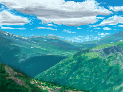 Clean Skies illustration landscape painting sky