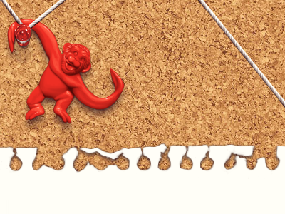 Ook cork illustration monkey ook push pin pushpin red web
