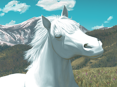 Horsey artrage horse illustration painting