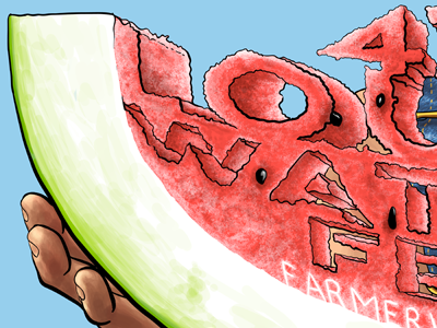 Watermelon illustration poster t shirt