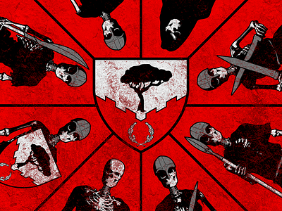Shield & Undead crest death device illustration sca shield skeleton undead