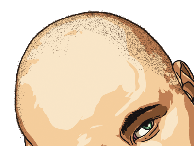 Head Stubble avatar bald haircut self portrait vector