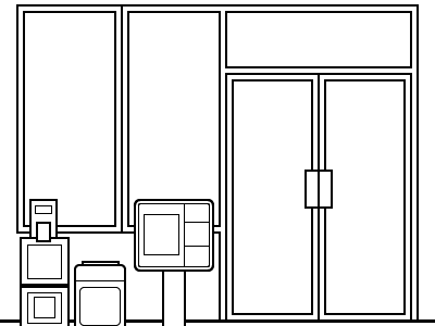 Welcome building door illustration newspaper web windows