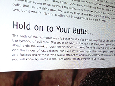 Hold on to Your Butts... blog layout typography web