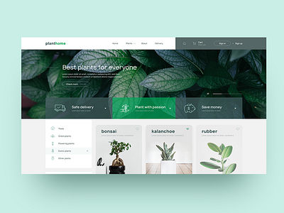 PLANTSHOP concept teaser 🌱 concept design designer interface minimalist modern ui uidesign uidesigner uiux userinterface webdesign website