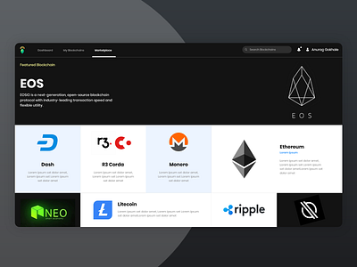 Blockchain Provisioning Platform ai blockchain crypto cryptocurrency dark ui dashboard app dashboard design marketplace provisioning technology ux ui ux challenge