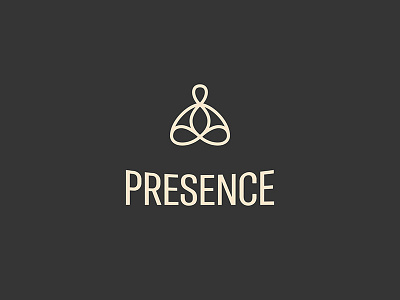 Presence Logo abstract graphic icon logo sitting wellbeing wordmark yoga