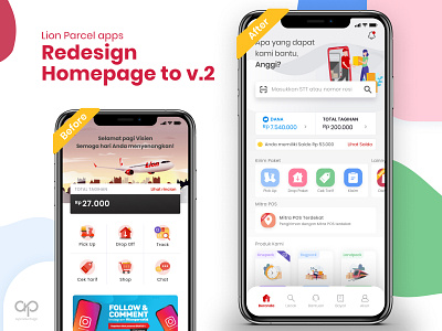 Redesign Homepage to v. 2 app colorful design homepage design homepage ui lionparcel mobile design mobile ui pakket redesign ui uidesign ux uxdesign