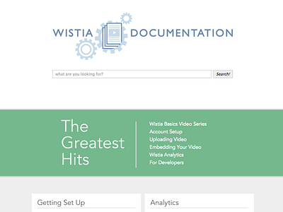 Wistia Documentation Homepage