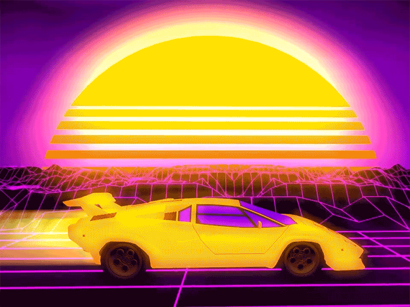1980 vibes 1980s 3d animation cinema 4d futuresynth gif physical render retrowave synthwave