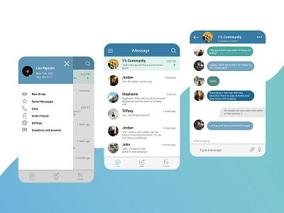 Messenger "iMessage" app design icon ui ux