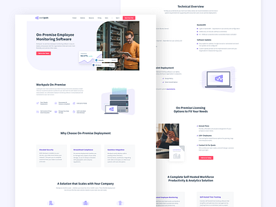 Workpuls - On-Premise Page Design branding design flat design icon typography ui ui design ux ux ui ux design web web design