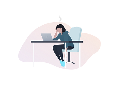 Burnout burnout design employee employee burnout flat flat design flatdesign flatillustration girl girl character illustration productivity tired vector vectorart work work stress