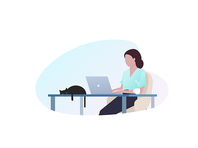 Remote Work employee flat flat design flat illustration freelance freelance design freelancer girl girl character girl illustration productive remote remote work ui vector vector artwork vector design