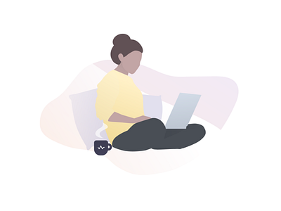 Working From Home colorful colors drawing flat flat design flat illustration flatdesign freelance illustration illustration design laptop pastel pastel colors remote remote work vector art vector illustration work work from home working