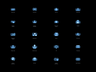 Icon Set for Features Page (Dark)