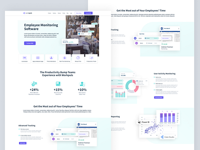 Employee Monitoring Page - Workpuls design employee monitoring flat design product page software ui ui design ux web design website design workpuls