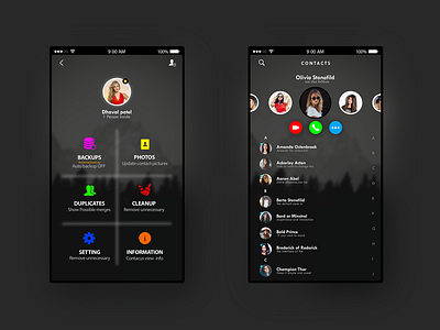 Contacts app design ui ux