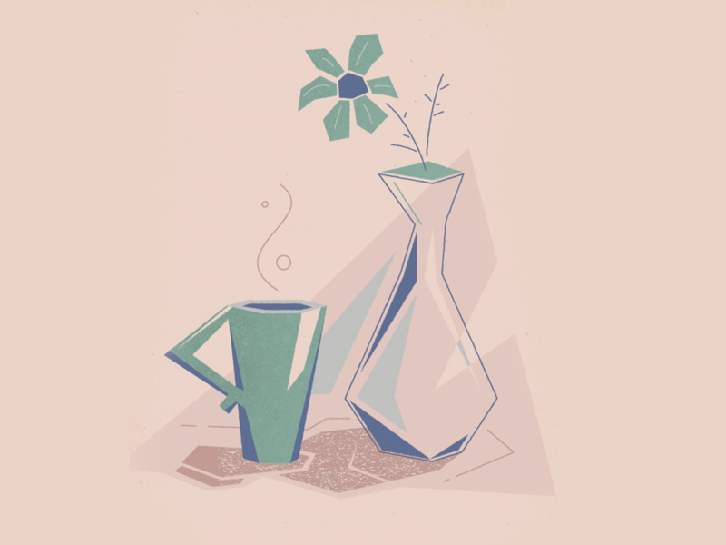 Coffee and Flowers vase coffee flower color illustrator illustration