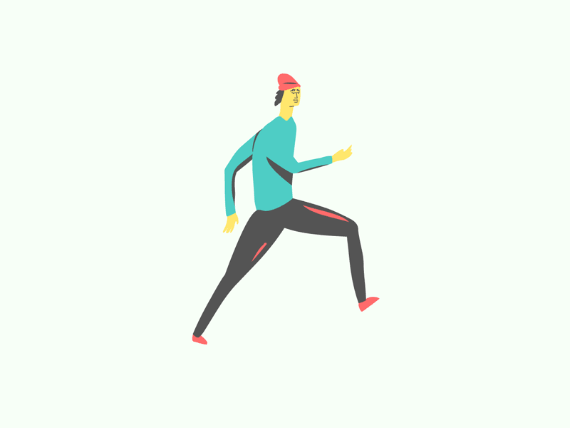 Mikey Trotting cycle run trot person friend character design motion graphics animate flash cel after effects